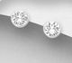 Sparkle by 7K - 925 Sterling Silver Push-Back Stud Earrings Decorated with Fine Austrian Crystals