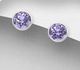 Sparkle by 7K - 925 Sterling Silver Push-Back Stud Earrings Decorated with Fine Austrian Crystals