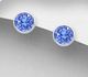 Sparkle by 7K - 925 Sterling Silver Push-Back Stud Earrings Decorated with Fine Austrian Crystals