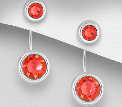 Malın səhifəsinə keç Sparkle by 7K - 925 Sterling Silver Push-Back Earrings Decorated with Fine Austrian Crystals