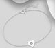 Sparkle by 7K - 925 Sterling Silver Heart Bracelet, Decorated with Various Fine Austrian Crystals