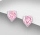 Sparkle by 7K - 925 Sterling Silver Heart Push-Back Earrings, Decorated with Fine Austrian Crystals.