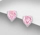 Sparkle by 7K -  925 Sterling Silver Heart Push-Back Earrings, Decorated with Fine Austrian Crystals.