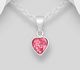 Sparkle by 7K - 925 Sterling Silver Heart Pendant, Decorated with Various Fine Austrian Crystal