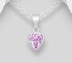 Sparkle by 7K - 925 Sterling Silver Heart Pendant, Decorated with Various Fine Austrian Crystal