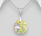 Sparkle by 7K - 925 Sterling Silver Circle Pendant, Decorated with CZ Simulated Diamonds and Various Fine Austrian Crystal