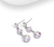 Sparkle by 7K - 925 Sterling Silver Push-Back Earrings Decorated with Fine Austrian Crystal