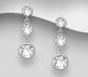 Sparkle by 7K - 925 Sterling Silver Push-Back Earrings Decorated with Fine Austrian Crystal