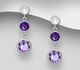 Sparkle by 7K - 925 Sterling Silver Push-Back Earrings Decorated with Fine Austrian Crystal