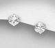 Sparkle by 7K - 925 Sterling Silver Push-Back Earrings Decorated with Fine Austrian Crystals