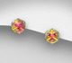 Sparkle by 7K - 925 Sterling Silver Push-Back Earrings Decorated with Fine Austrian Crystals