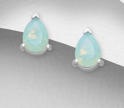 Şəkli böyütmək üçün tiklayın Sparkle by 7K - 925 Sterling Silver Push-Back Earrings, Decorated with Various Fine Austrian Crystal