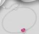 Sparkle by 7K - 925 Sterling Silver Heart Bracelet, Decorated with Various Fine Austrian Crystal