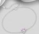 Sparkle by 7K - 925 Sterling Silver Heart Bracelet, Decorated with Various Fine Austrian Crystal