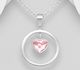 Sparkle by 7K - 925 Sterling Silver Circle and Heart Pendant Decorated with Fine Austrian Crystal