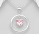 Sparkle by 7K - 925 Sterling Silver Circle and Heart Pendant Decorated with Fine Austrian Crystal