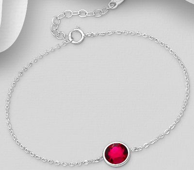Sparkle by 7K - 925 Sterling Silver Bracelet Decorated with Fine Austrian Crystal
