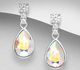 Sparkle by 7K - 925 Sterling Silver Push-Back Pear-Shaped Earrings Decorated with CZ Simulated Diamonds and Fine Austrian Crystal