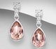 Sparkle by 7K - 925 Sterling Silver Push-Back Pear-Shaped Earrings Decorated with CZ Simulated Diamonds and Fine Austrian Crystal