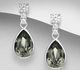 Sparkle by 7K - 925 Sterling Silver Push-Back Pear-Shaped Earrings Decorated with CZ Simulated Diamonds and Fine Austrian Crystal