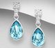 Sparkle by 7K - 925 Sterling Silver Push-Back Pear-Shaped Earrings Decorated with CZ Simulated Diamonds and Fine Austrian Crystal