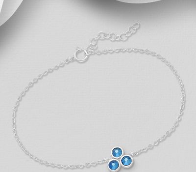 Sparkle by 7K - 925 Sterling Silver Bracelet, Decorated with Various Fine Austrian Crystals