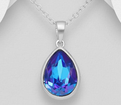 Sparkle by 7K - 925 Sterling Silver Pendant Decorated with Fine Austrian Crystal