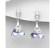 Sparkle by 7K - 925 Sterling Silver Push-Back Earrings Decorated with CZ Simulated Diamonds and Fine Austrian Crystal