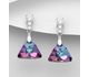 Sparkle by 7K - 925 Sterling Silver Push-Back Earrings Decorated with CZ Simulated Diamonds and Fine Austrian Crystal