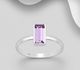 Sparkle by 7K - 925 Sterling Silver Ring Decorated with Rectangle Fine Austrian Crystal