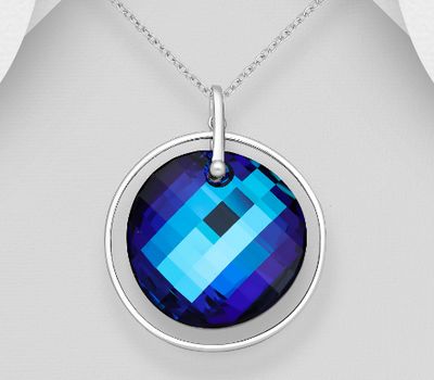 Şəkli böyütmək üçün tiklayın Sparkle by 7K - 925 Sterling Silver Pendant Decorated with Fine Austrian Crystal