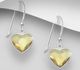 Sparkle by 7K - 925 Sterling Silver Heart Hook Earrings, Decorated with Various Fine Austrian Crystal