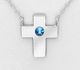 Sparkle by 7K - 925 Sterling Silver Cross Necklace, Decorated with Various Fine Austrian Crystals