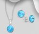 Sparkle by 7K - 925 Sterling Silver Push-Back Earrings & Pendant Decorated with Fine Austrian Crystals