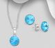 Sparkle by 7K - 925 Sterling Silver Push-Back Earrings & Pendant Decorated with Fine Austrian Crystals