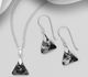 Sparkle by 7K - 925 Sterling Silver Hook Earrings & Pendant Decorated with Fine Austrian Crystals