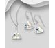 Sparkle by 7K - 925 Sterling Silver Hook Earrings & Pendant Decorated with Fine Austrian Crystals