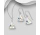 Sparkle by 7K - 925 Sterling Silver Hook Earrings & Pendant Decorated with Fine Austrian Crystals