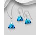 Sparkle by 7K - 925 Sterling Silver Hook Earrings & Pendant Decorated with Fine Austrian Crystals
