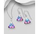 Sparkle by 7K - 925 Sterling Silver Hook Earrings & Pendant Decorated with Fine Austrian Crystals
