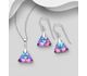 Sparkle by 7K - 925 Sterling Silver Hook Earrings & Pendant Decorated with Fine Austrian Crystals