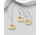 Sparkle by 7K - 925 Sterling Silver Hook Earrings & Pendant Decorated with Fine Austrian Crystals