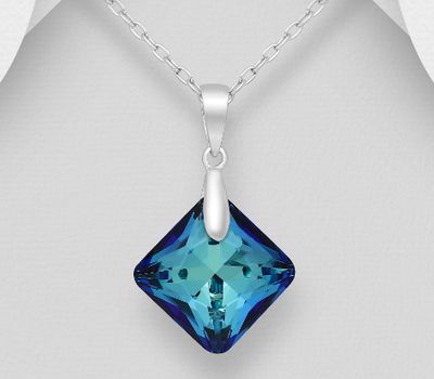 Sparkle by 7K - 925 Sterling Silver Pendant Decorated with Fine Austrian Crystal