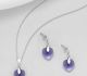 Sparkle by 7K - 925 Sterling Silver Heart Push-Back Earrings & Pendant Decorated with Fine Austrian Crystals