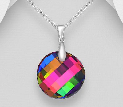 Şəkli böyütmək üçün tiklayın Sparkle by 7K - 925 Sterling Silver Pendant Decorated with Fine Austrian Crystal