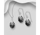 Sparkle by 7K - 925 Sterling Silver Hook Earrings & Pendant Decorated with Fine Austrian Crystals