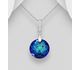 Sparkle by 7K - 925 Sterling Silver Circle Pendant, Decorated with CZ Simulated Diamonds and Various Color Fine Austrian Crystals