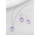Sparkle by 7K - 925 Sterling Silver Hook Earrings & Pendant Decorated with Fine Austrian Crystals