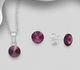 Sparkle by 7K - 925 Sterling Silver Circle Push-Back Earrings & Pendant Decorated with Fine Austrian Crystals