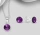 Sparkle by 7K - 925 Sterling Silver Circle Push-Back Earrings & Pendant Decorated with Fine Austrian Crystals